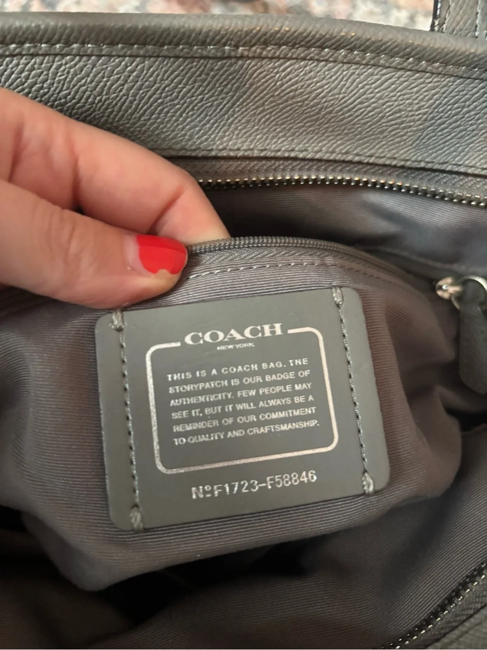 Coach City Zip Top Toe Pebbled Leather in Gray